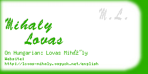 mihaly lovas business card